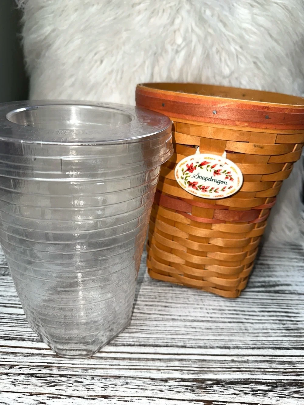 Longaberger 1998 May Series Snapdragon Basket with Liner and Protector